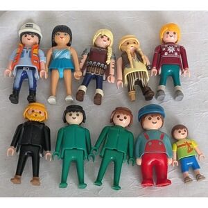 Set Of 10 Playmobil Figures Pirate Construction Worker Dancer Replacement Toys